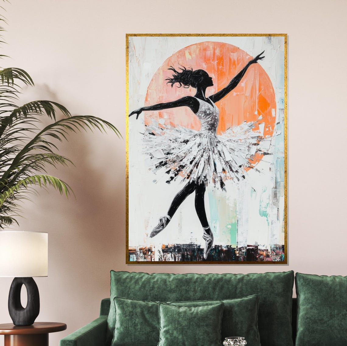 Ballerina Silhouette Before a Sunset Disc Expressive Dance Poster
