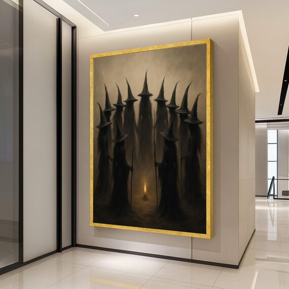 Dark Witch Coven Gothic Halloween Wall Art Print