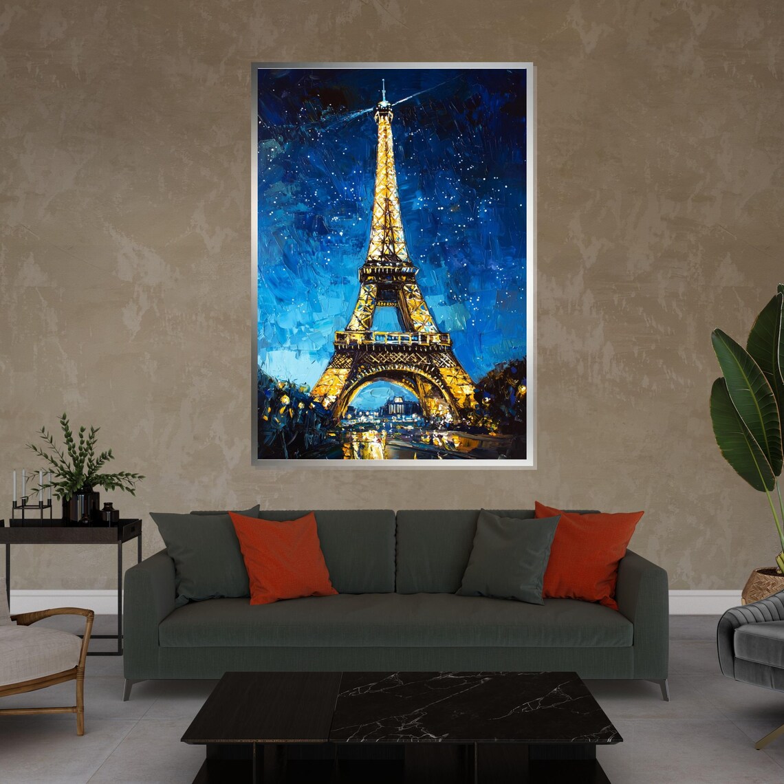 Eiffel Tower Night Paris Art Print, Cityscape - Image 4