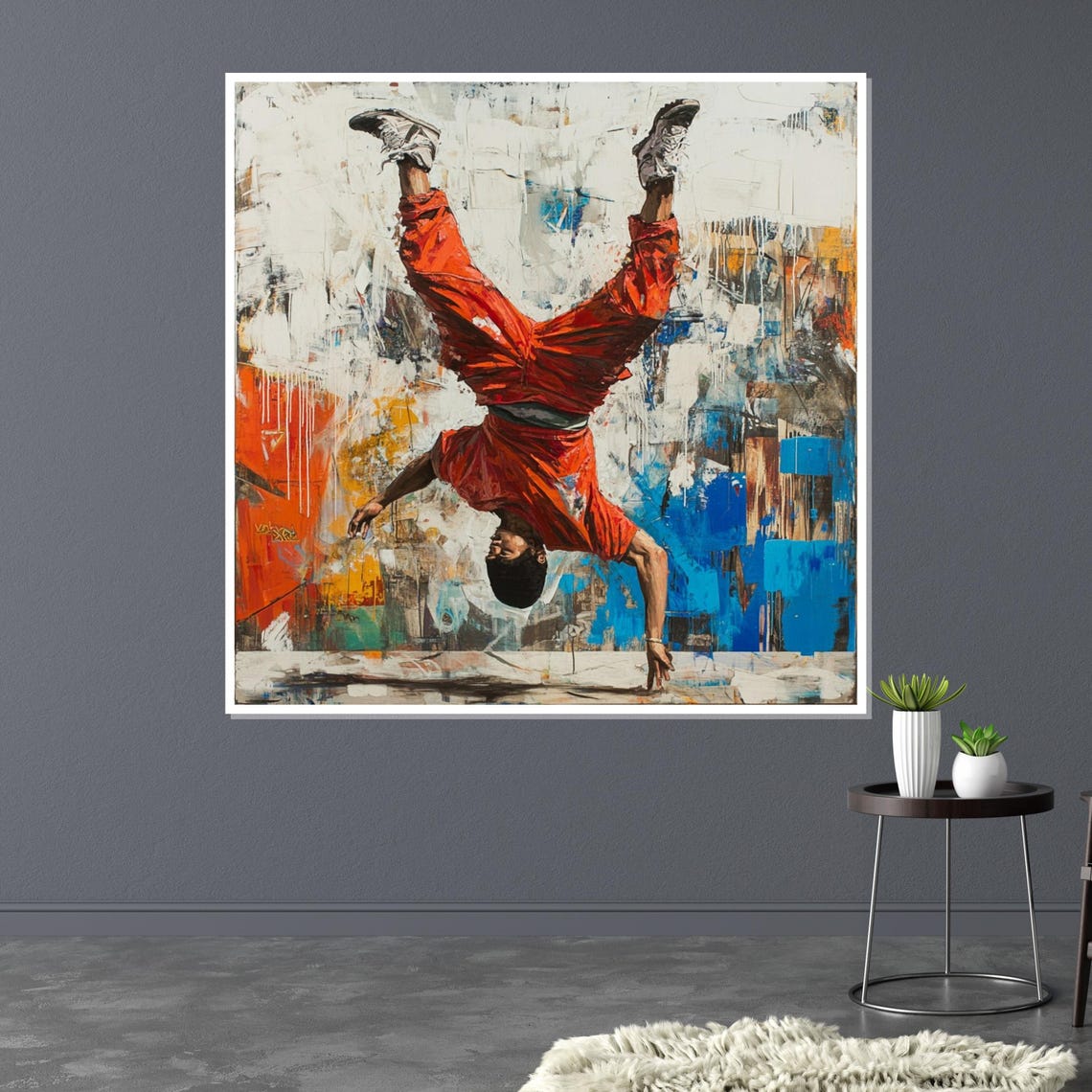 Breakdancer Headstand Graffiti Style Urban Street Dance Poster - Image 3
