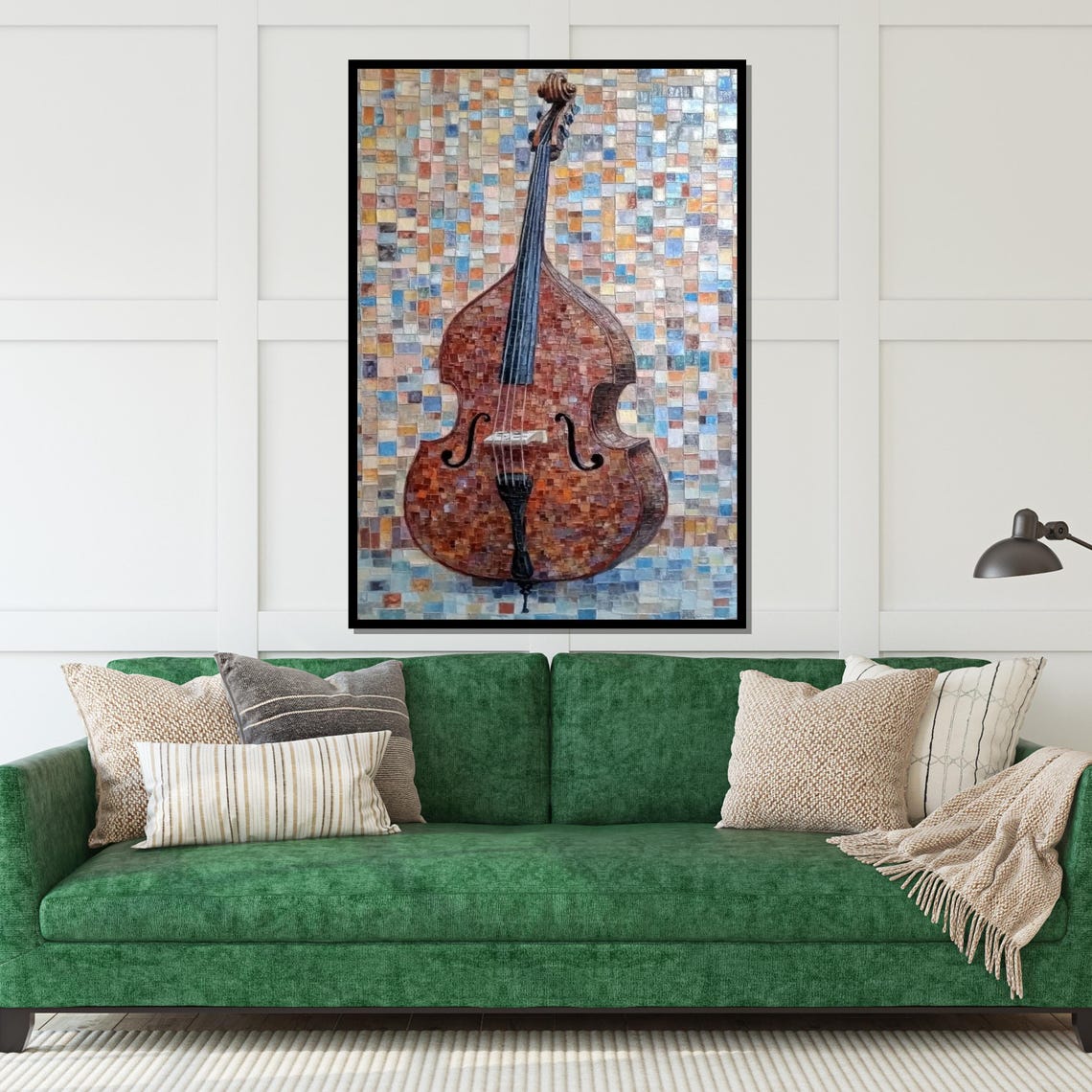 Double Bass Mosaic Tile Texture Colorful Patchwork Art Poster - Image 5