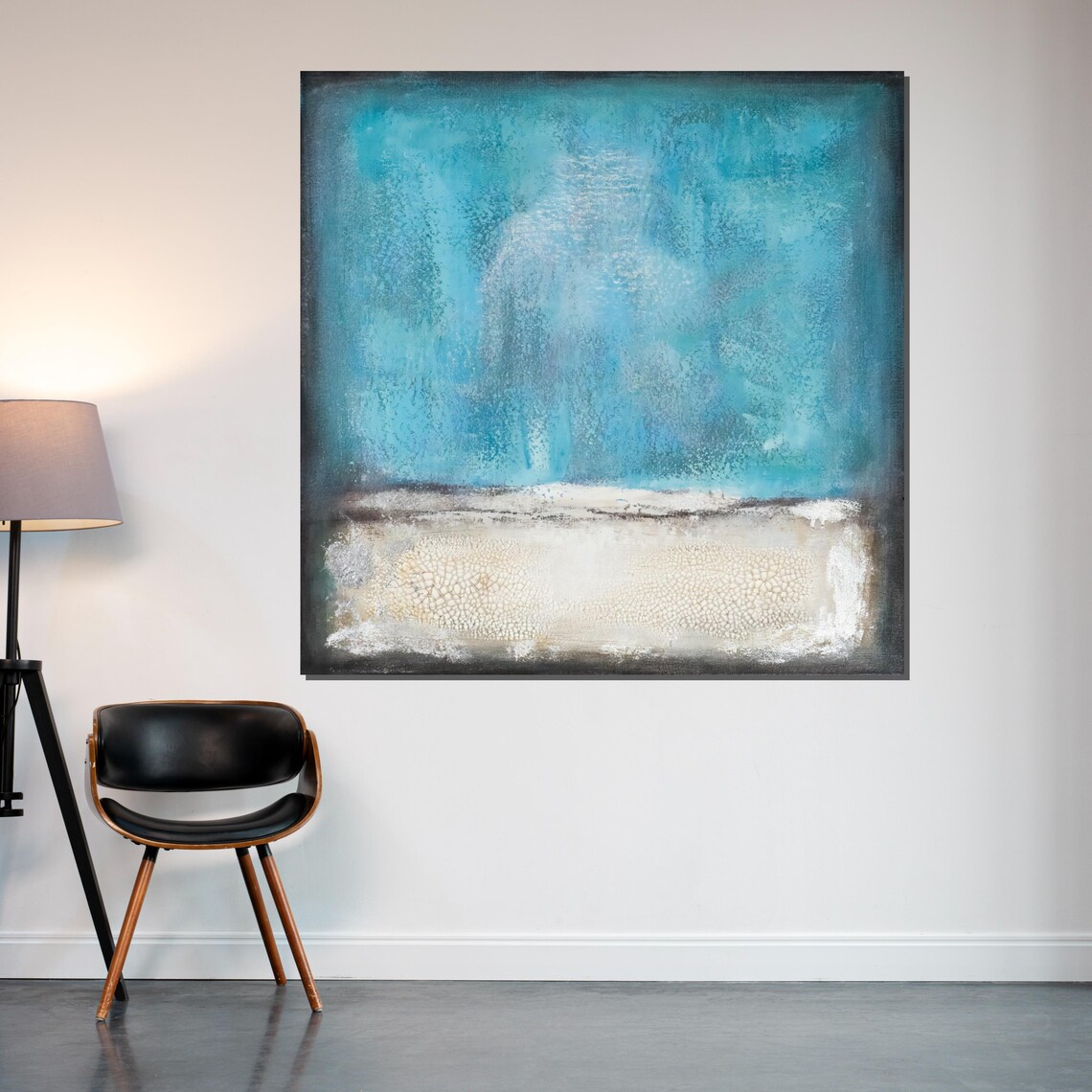 Turquoise Ocean Minimalist Seascape Serene Coastal Horizon Print - Image 2