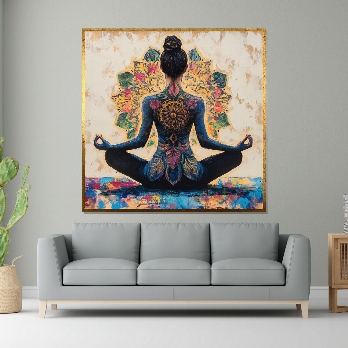 Yoga Mandala Art Meditation Poster, Spiritual Print