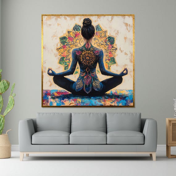 Yoga Mandala Art Meditation Poster, Spiritual Print