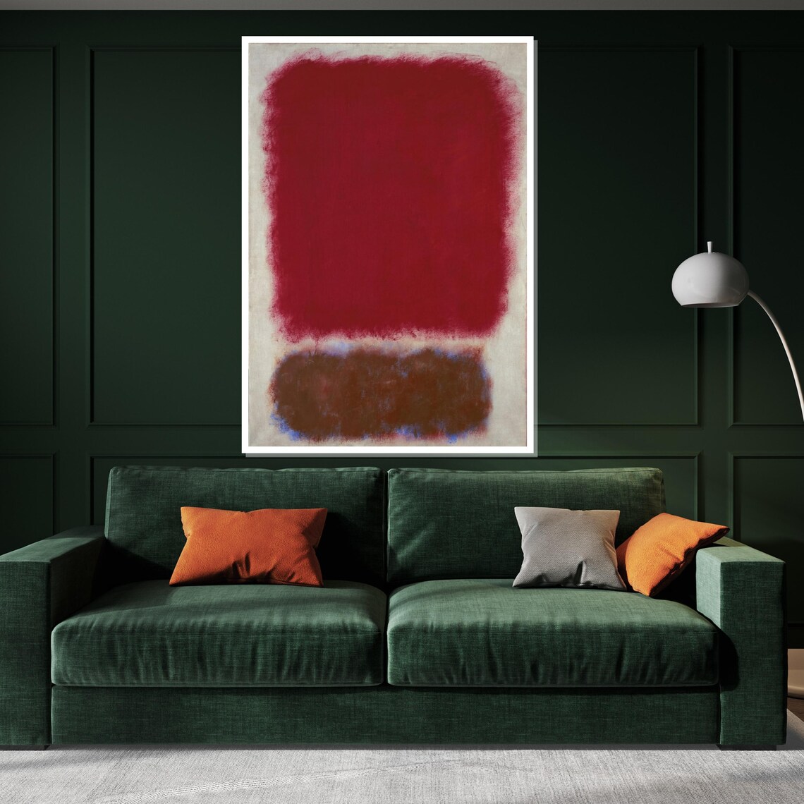 Red and Brown Color Block Minimalist Abstract Modern Art Poster - Image 3