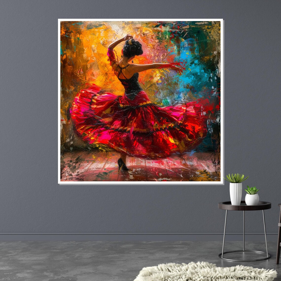 Flamenco Dancer Art Poster, Spanish Dance Design - Image 3
