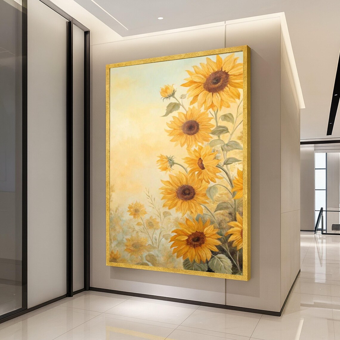 Bright Sunflower Bouquet Poster, Farmhouse Decor