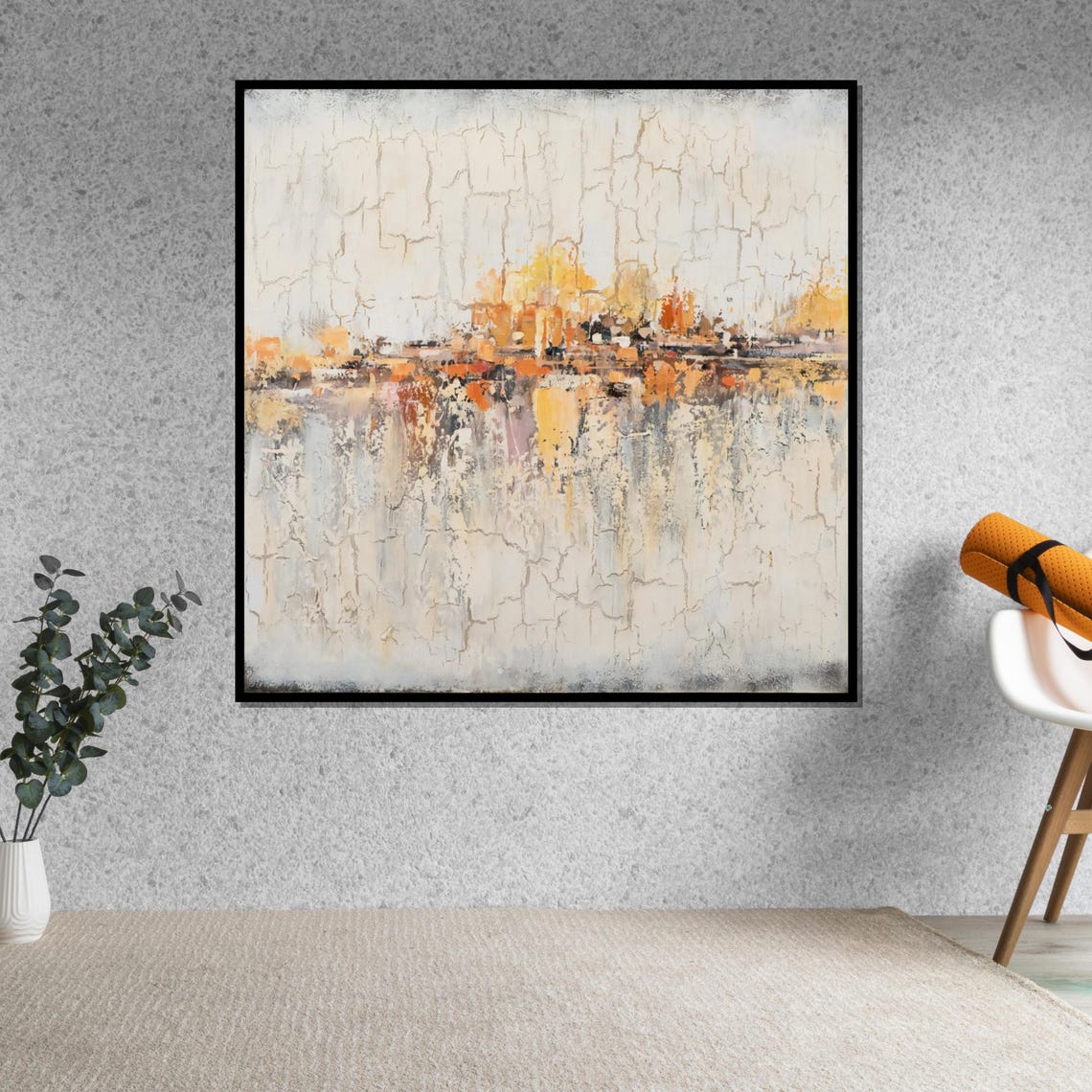 Earth Tone Abstract Landscape Crackled Texture Neutral Art Poster - Image 5