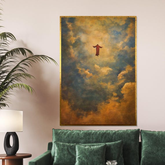 Heavenly Ascension Surreal Sky Art Divine Inspiration Wall Print Wall Art Design Ready To Hang Decor