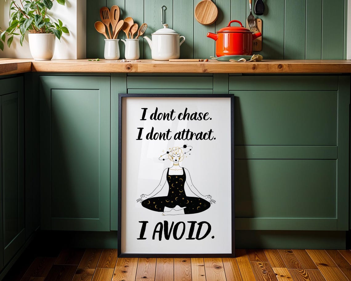 Witty Introvert Wall Art Funny Poster For Room Decor I Dont Chase Attract Avoid