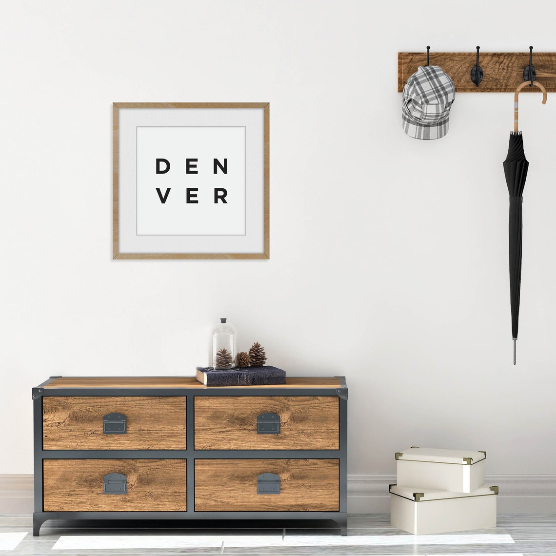 Denver Colorado Spaced Letter Typography Minimalist Black White Poster - Image 3