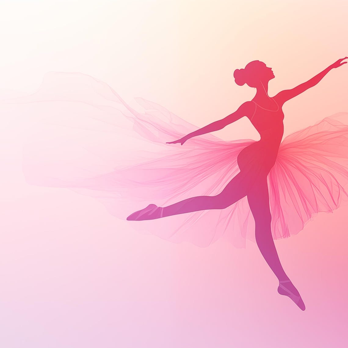 Pink Ballet Dancer Silhouette Graceful Leap Minimalist Dance Poster - Image 4