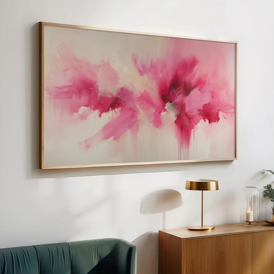Pink Abstract Watercolor Splash Bold Magenta Drips Modern Art Poster - Image 2