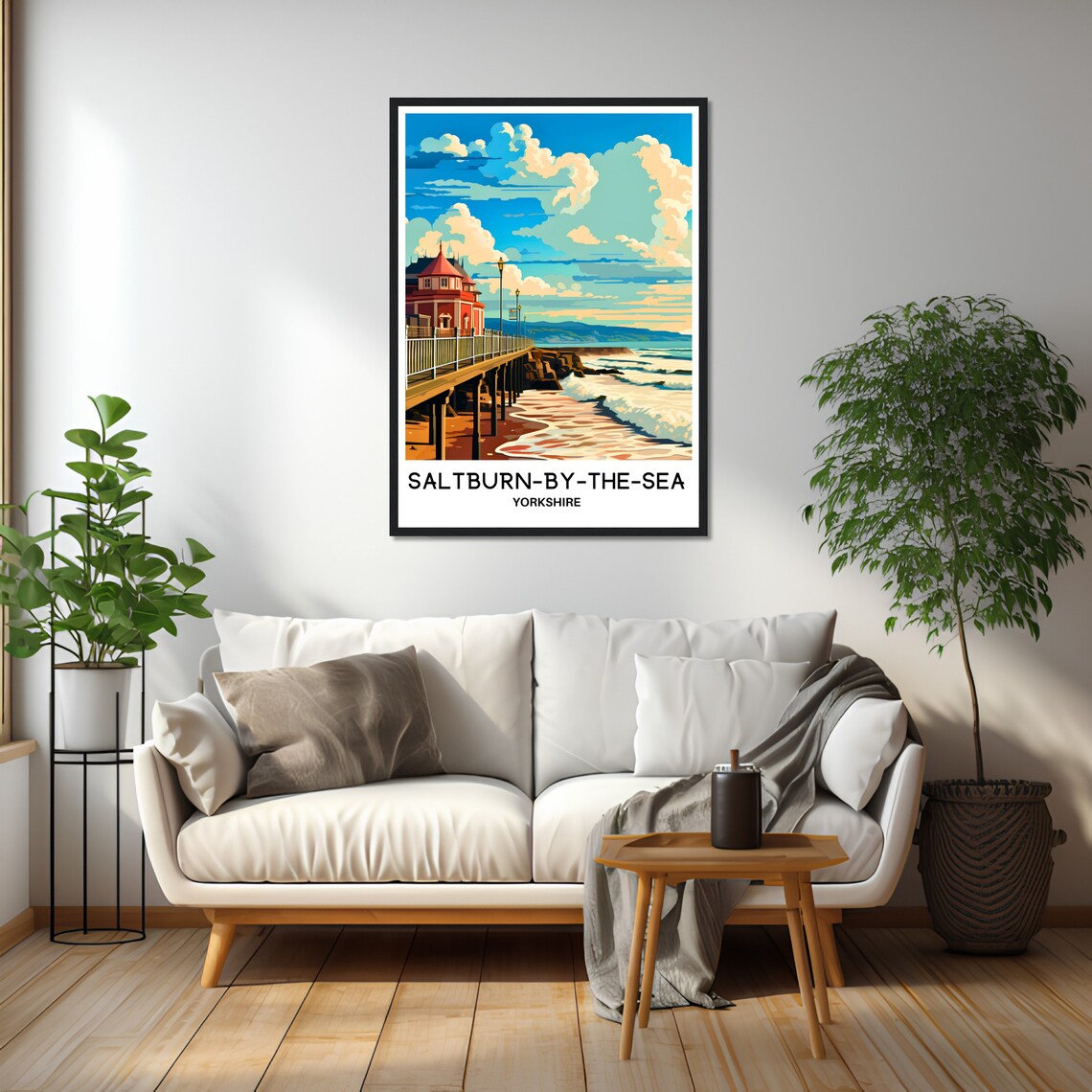 Saltburn By The Sea Yorkshire Pier Seaside Resort Travel Poster - Image 2
