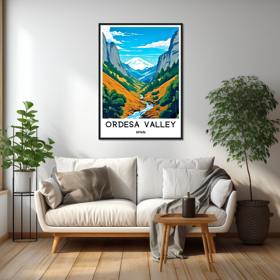 Ordesa Valley Spain Mountain River Travel Illustration Poster - Image 2