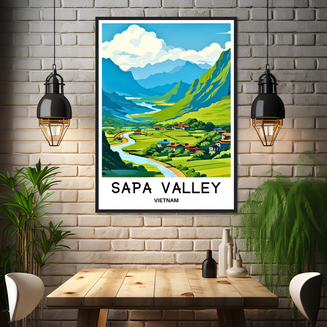 Sapa Valley Vietnam Terraced Rice Fields Mountain Travel Poster - Image 3