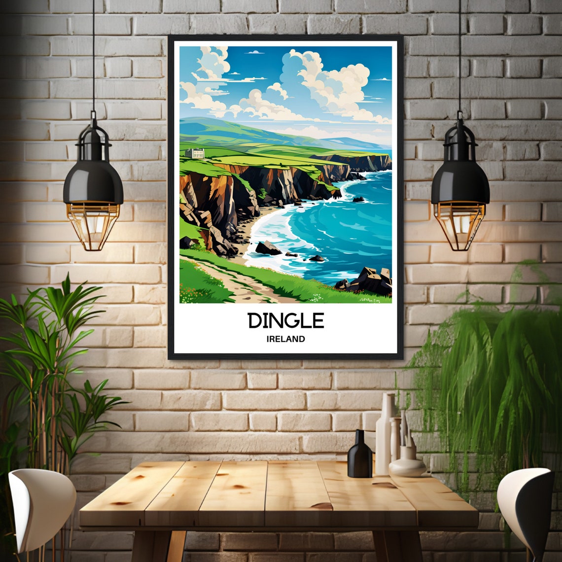 Dingle Ireland Dramatic Sea Cliffs Coastal Path Travel Poster - Image 3