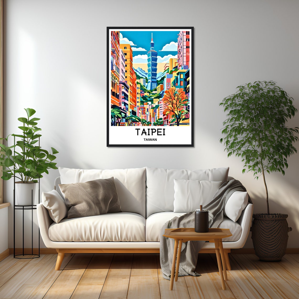 Taipei Taiwan Taipei 101 Tower Above the City Streets Poster - Image 2
