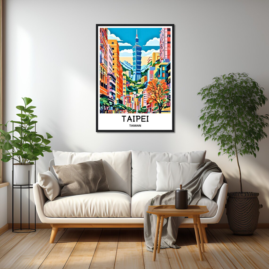 Taipei Travel Print Taipei Poster Asian Art Print Taiwan Lover Gift Wall Hanging Art Home Office Room Decor Taipei City Illustration - Image 2