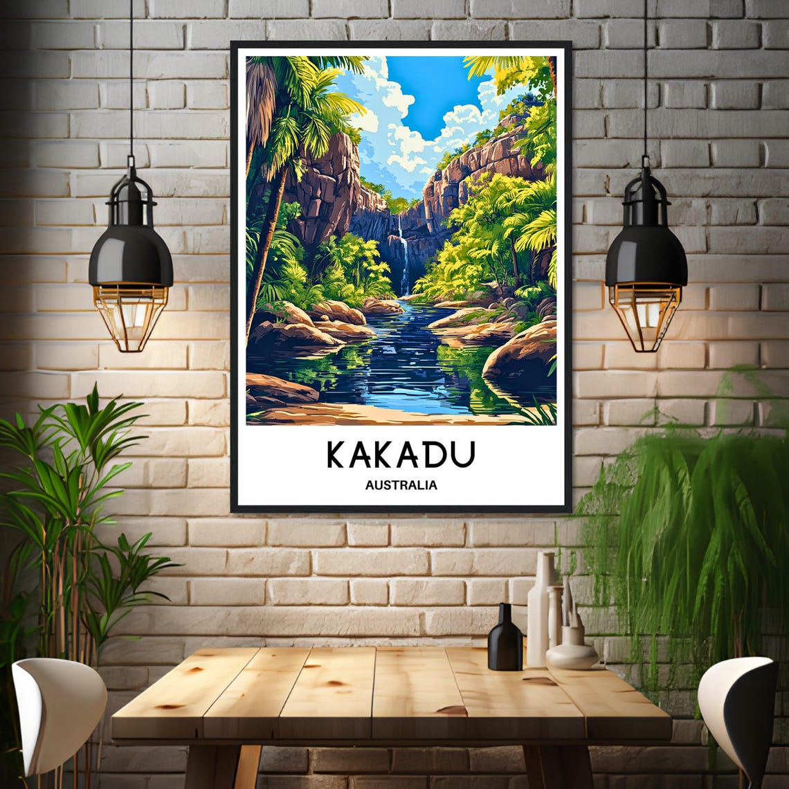 Kakadu Australia Waterfall Gorge National Park Travel Poster - Image 3