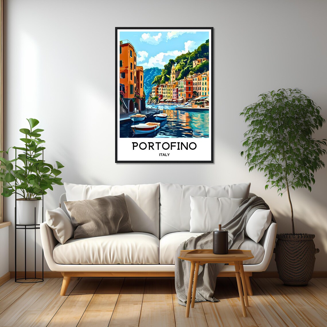 Portofino Italy Harbor Boats Colorful Waterfront Village Poster - Image 2