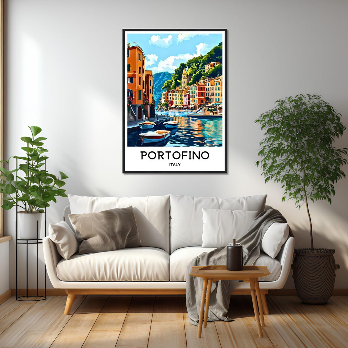 Portofino Travel Print Portofino Poster Italian Art Print Italy Lover Gift Wall Hanging Art Home Office Desk Decor Positano Illustration - Image 2