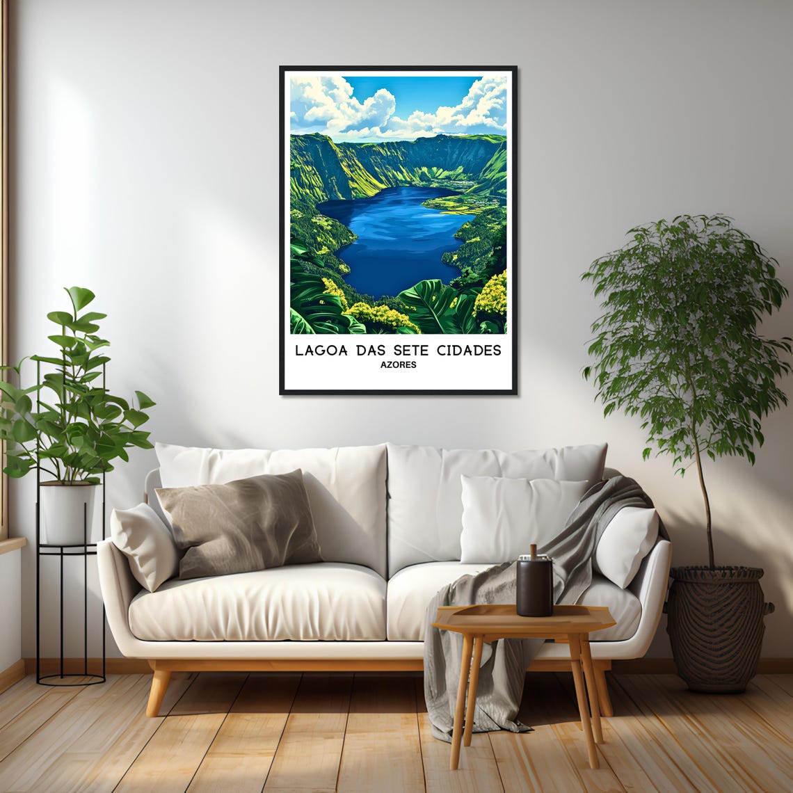 Lagoa Das Sete Cidades Azores Crater Lake Green Caldera Travel Poster - Image 2