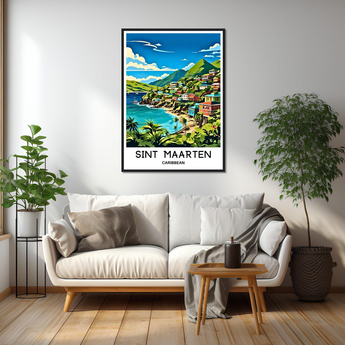Sint Maarten Caribbean Colorful Coastal Town And Harbor Poster - Image 2