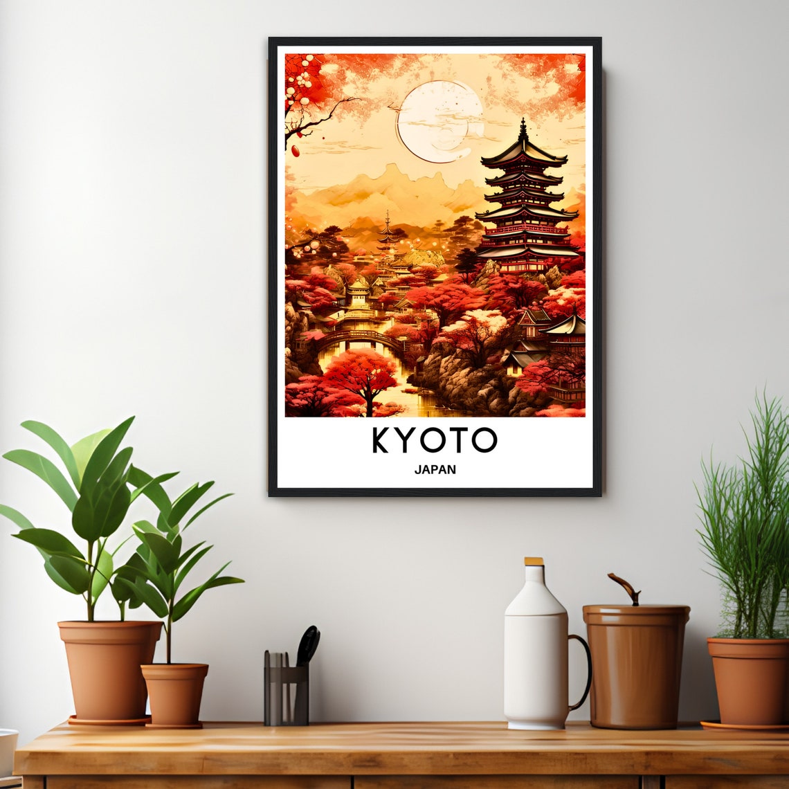 Kyoto Travel Print Kyoto Travel Poster Japanese Art Print Japan Lover Gift Wall Hanging Art Home Office Desk Decor Kyoto Illustration - Image 2