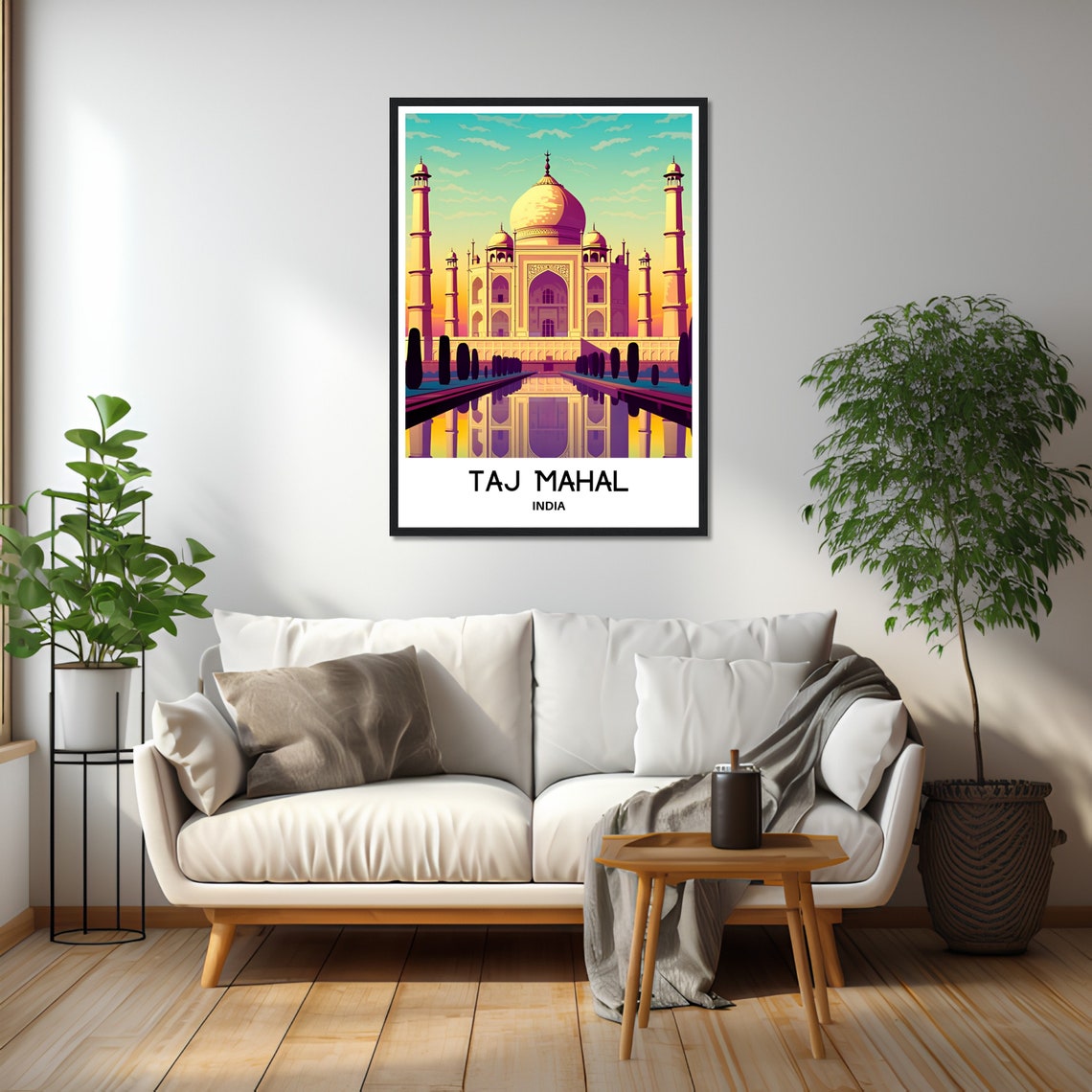Taj Mahal India Sunset Reflection Marble Mausoleum Travel Poster - Image 2