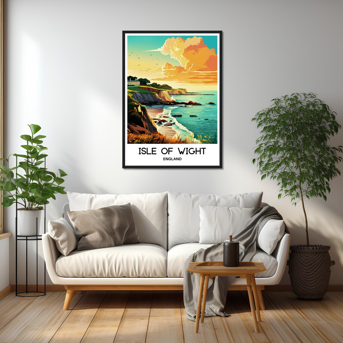 Isle of Wight England White Cliff Coast Sunset Travel Poster - Image 2
