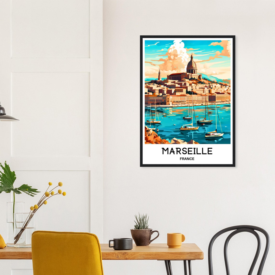 Marseille Travel Print Marseille Poster French Art Print France Lover Gift Wall Hanging Art Home Office Desk Decor Marseille Illustration - Image 3