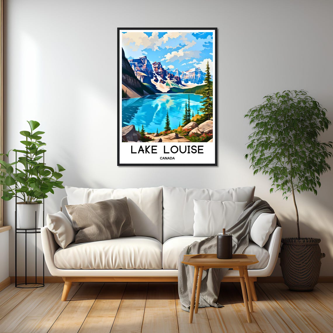 Lake Louise Canada Turquoise Alpine Lake Peaks Forest Vista Poster - Image 2