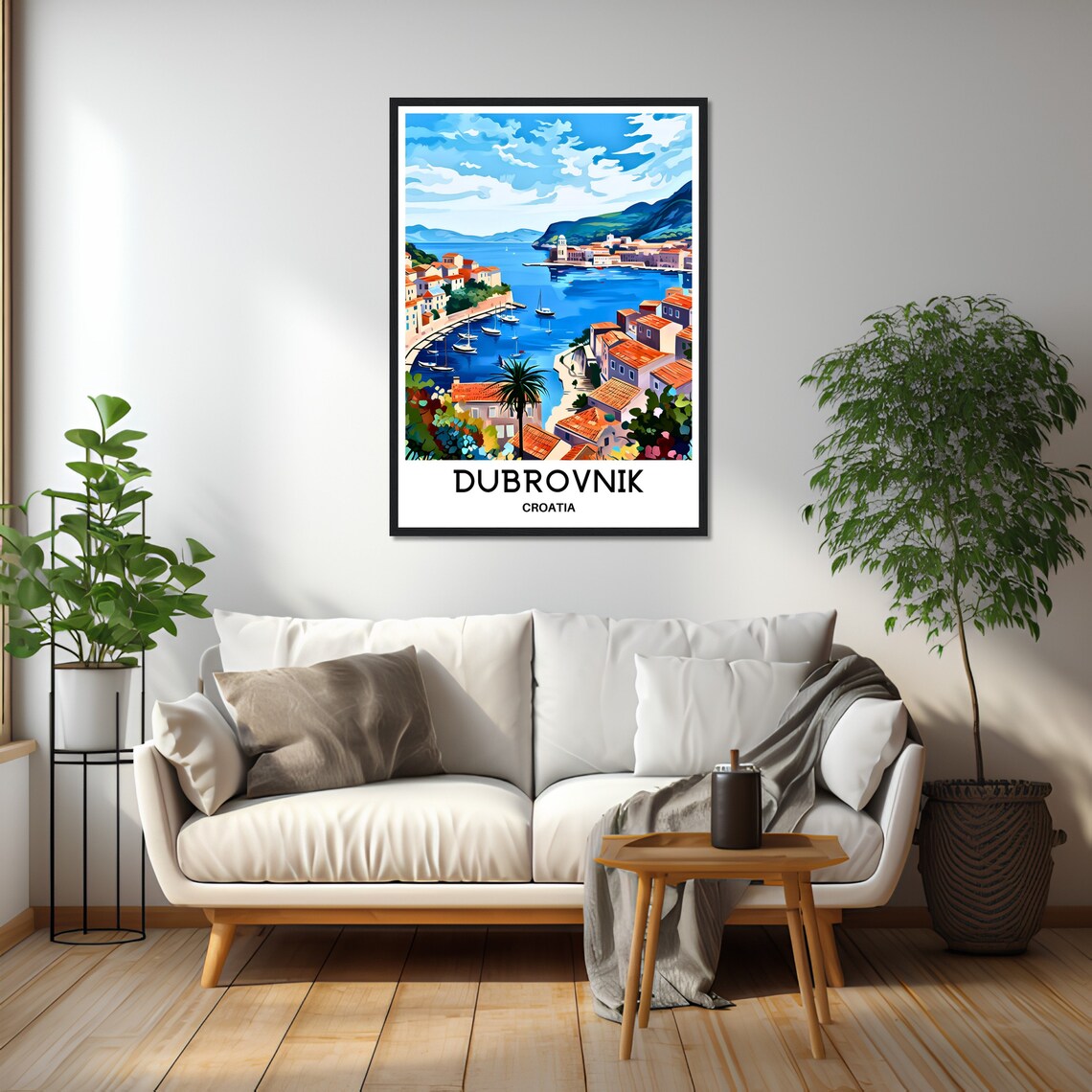 Dubrovnik Croatia Walled Old Town Harbor on the Adriatic Poster - Image 2