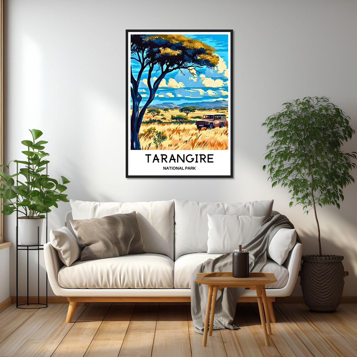 Tarangire National Park Safari Jeep Acacia Savanna Travel Poster - Image 2