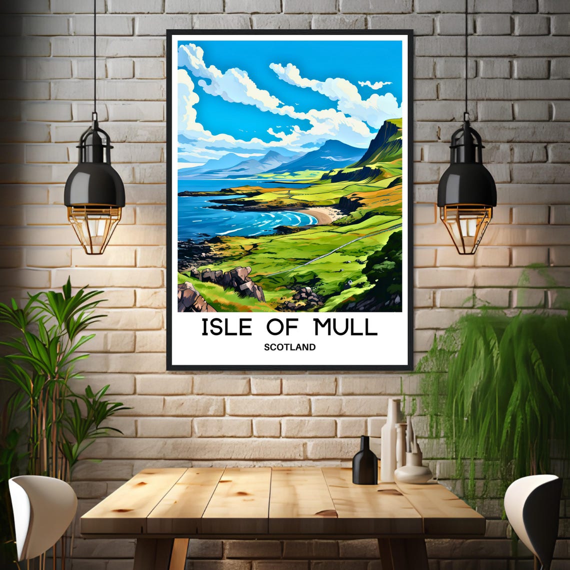 Isle of Mull Scotland Green Coastal Hills Rocky Shoreline Poster - Image 3