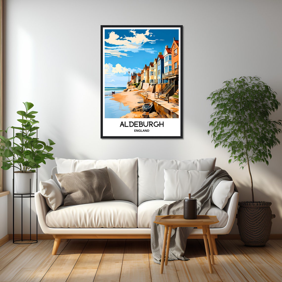 Aldeburgh England Seaside Town Colorful Beach Houses Promenade Poster - Image 2