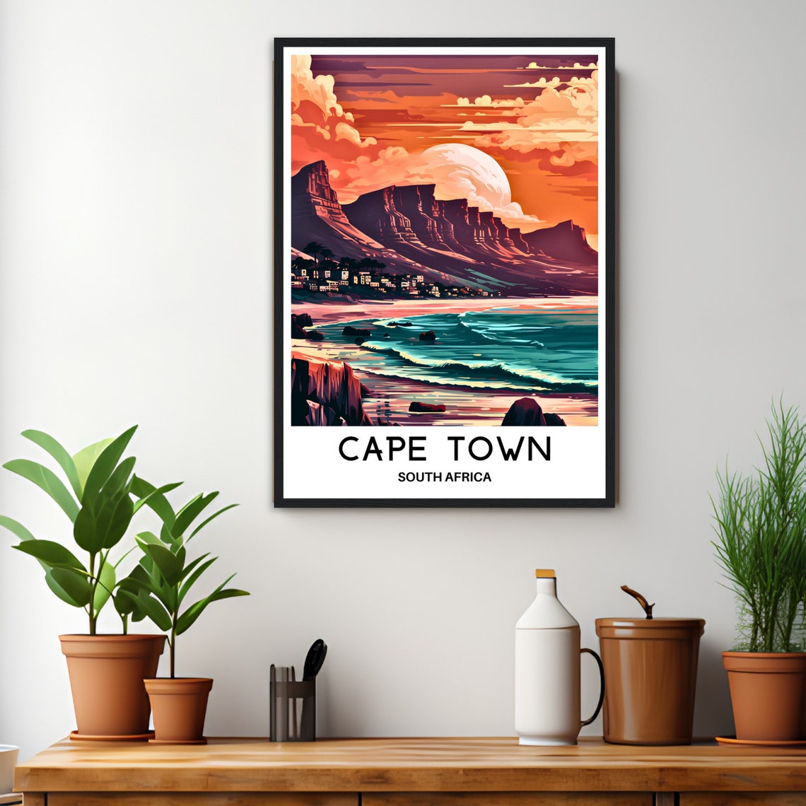 Cape Town Travel Poster Cape Town Travel Print Cape Town Art Print South Africa Travel Gift Cape Town South Africa Art Print Cape Town Gift - Image 3