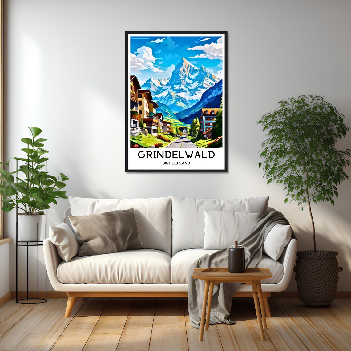 Grindelwald Switzerland Eiger Village Charming Street Travel Poster - Image 2