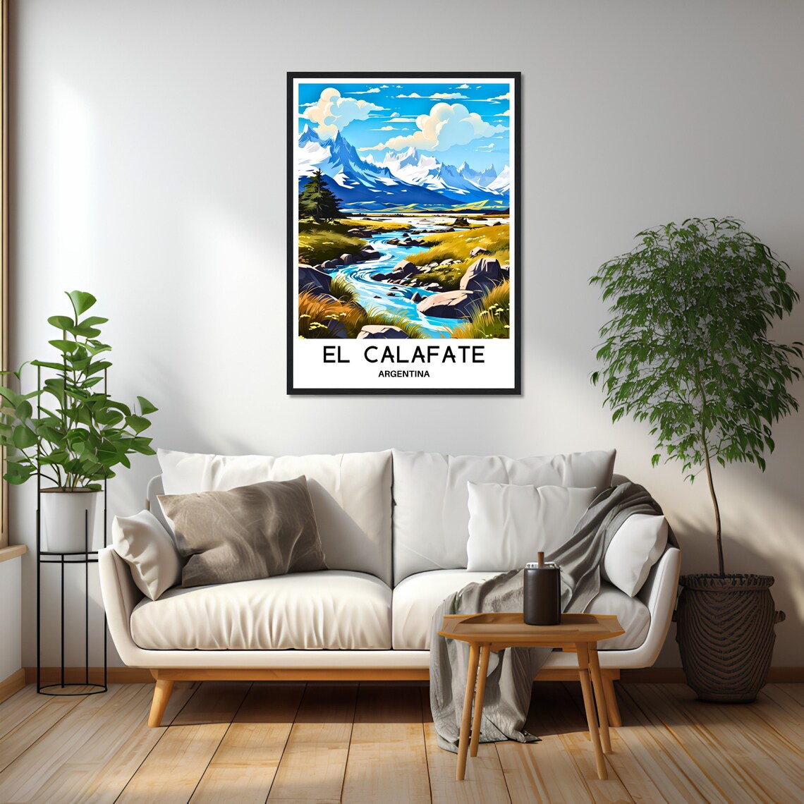El Calafate Patagonia Snowy Peaks River Argentina Travel Poster - Image 2