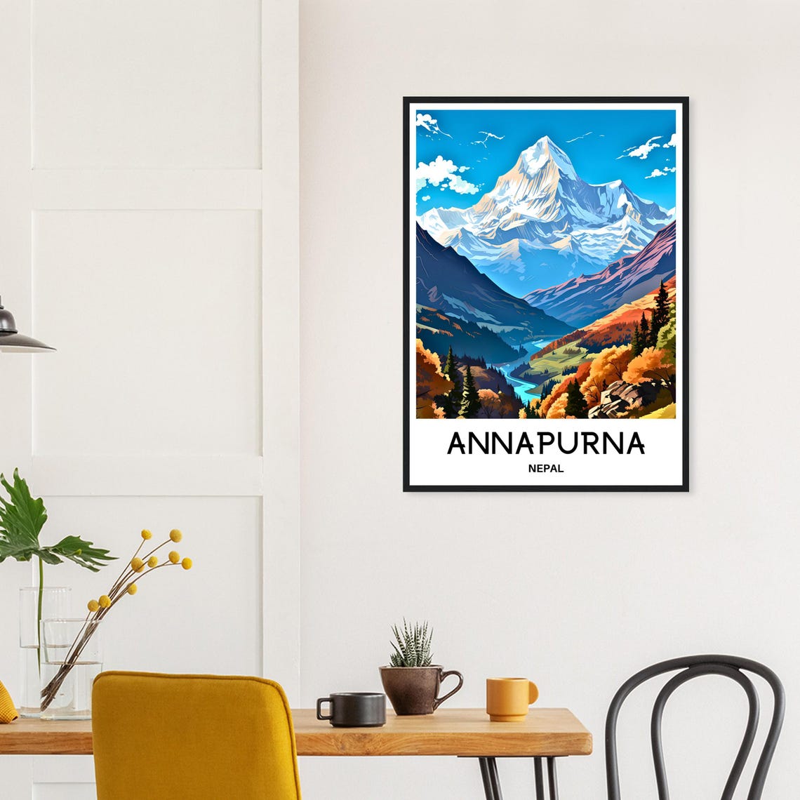Annapurna Nepal Snow Peak Autumn Valley Himalaya Range Poster - Image 2