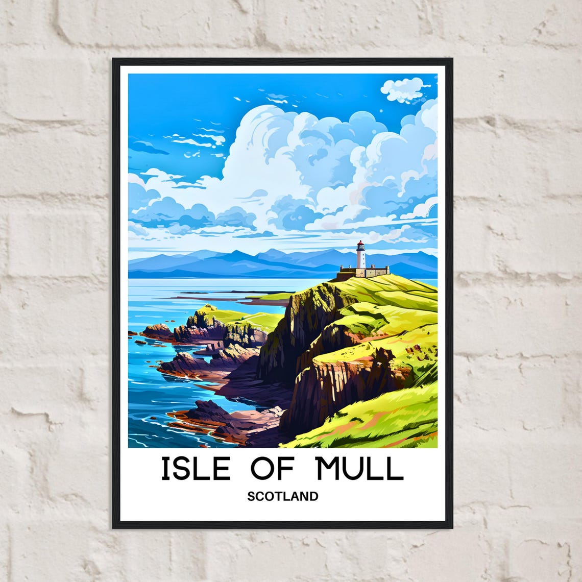 Isle of Mull Lighthouse Rocky Cliffs Coastline Scotland Poster - Image 2