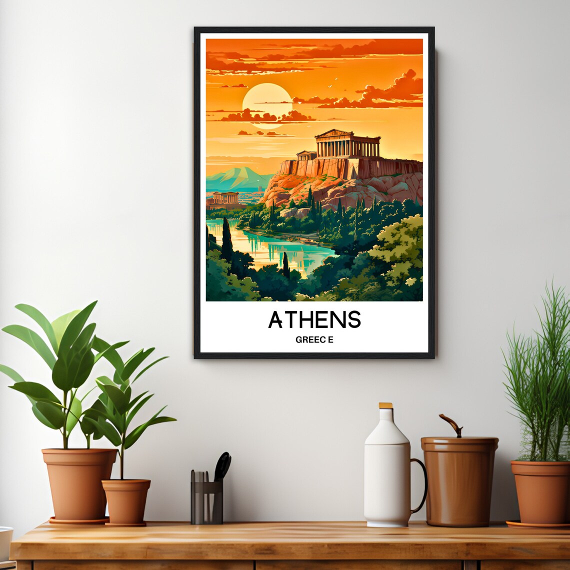 Athens Travel Print Athens Poster Greek Art Print Traveler Gift Idea For Athens Lover Greece Wall Art Athens City Home Office Desk Decor - Image 3
