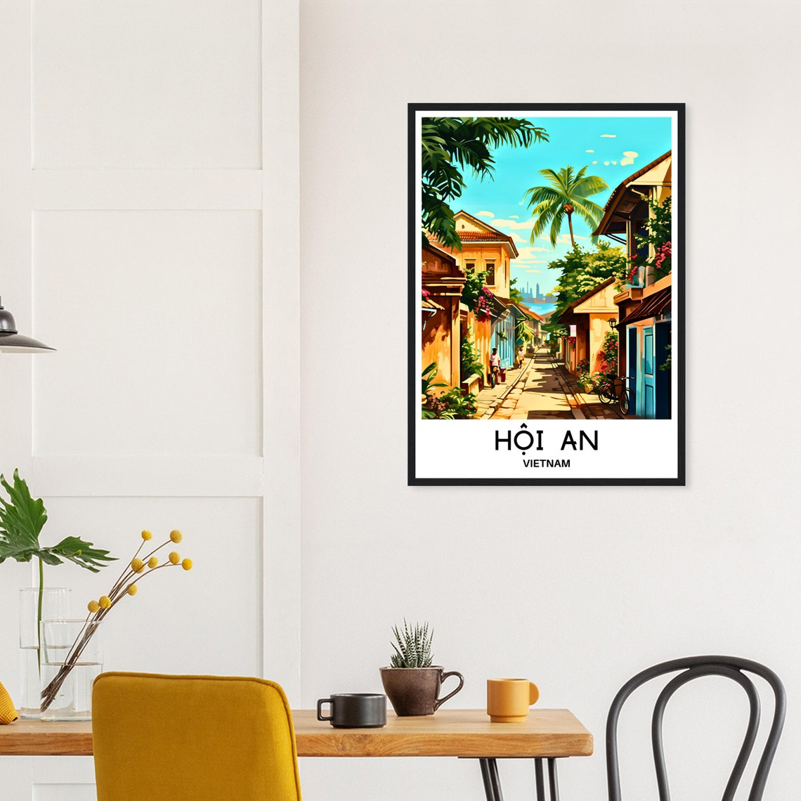 Hoi An Vietnam Old Town Street Palm Trees Sunlit Travel Poster - Image 3