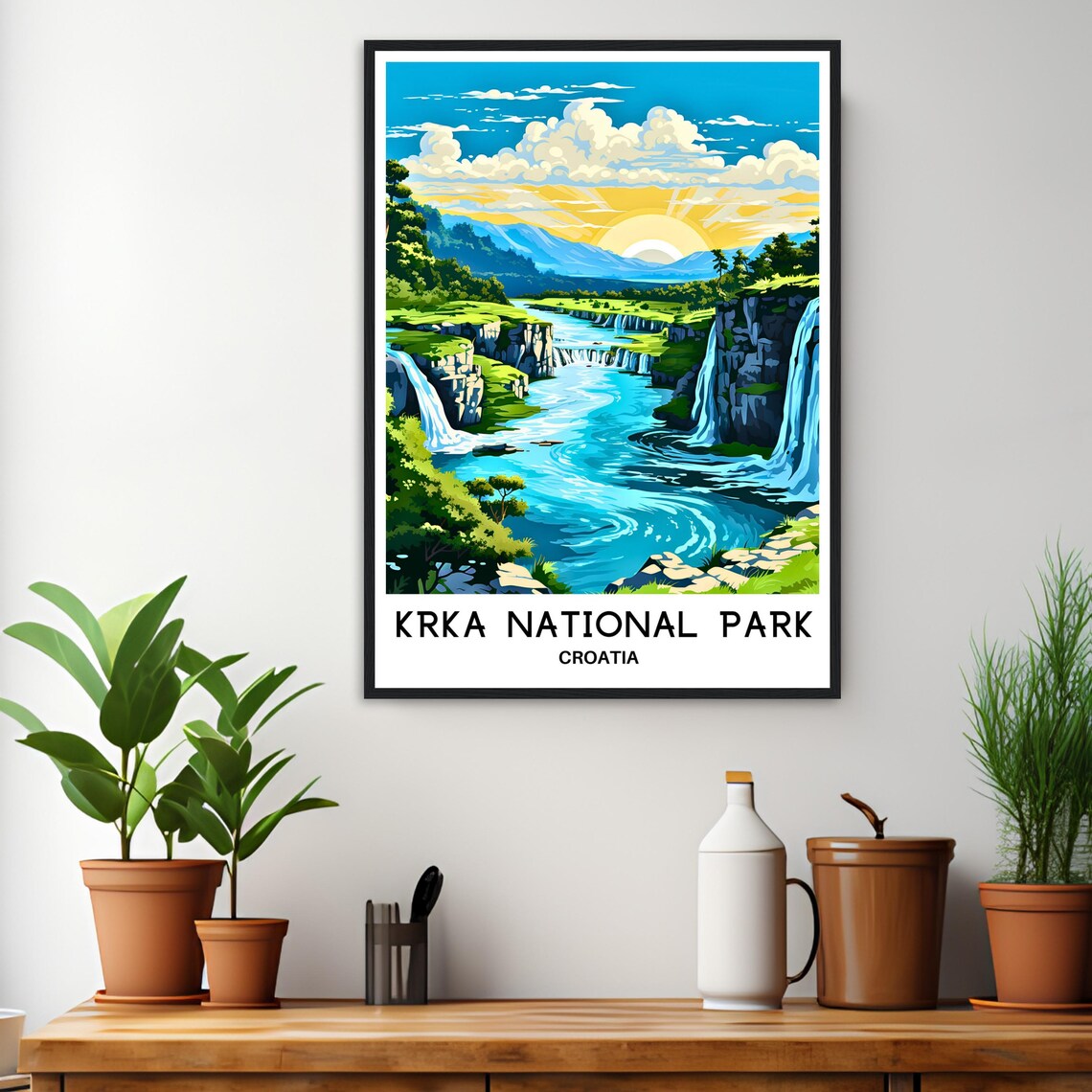Krka National Park Croatia Waterfall Sunrise River Nature Poster - Image 3