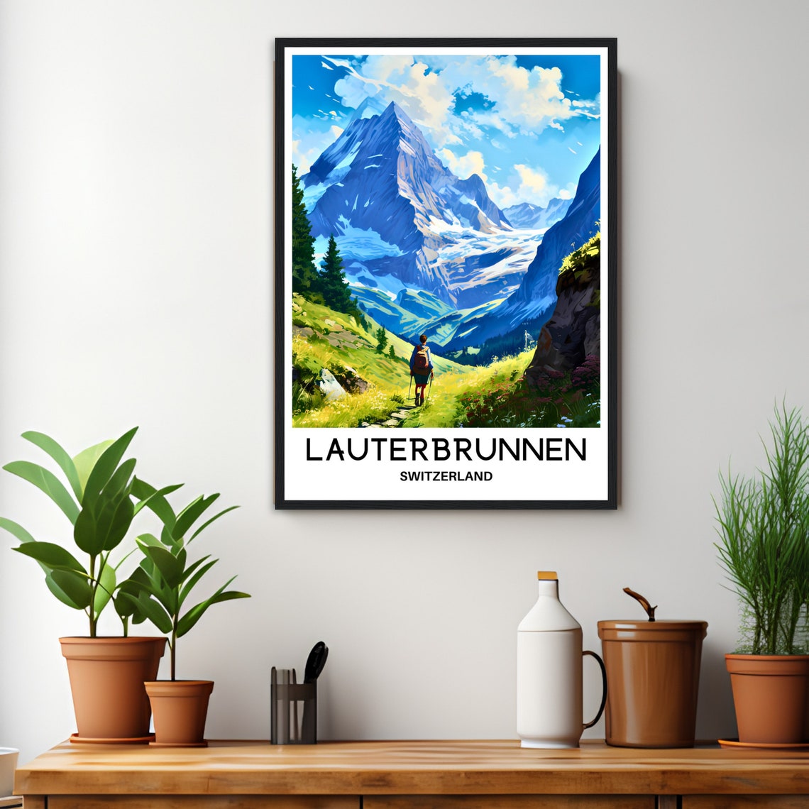Lauterbrunnen Lover Gift Lauterbrunnen Travel Poster Lauterbrunnen Travel Print Lauterbrunnen Switzerland Wall Print Lauterbrunnen Art Print - Image 2