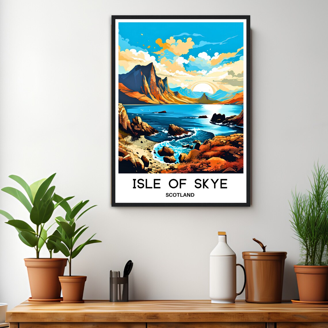 Isle Of Skye Scotland Rocky Coastline View Travel Scenic Poster - Image 3