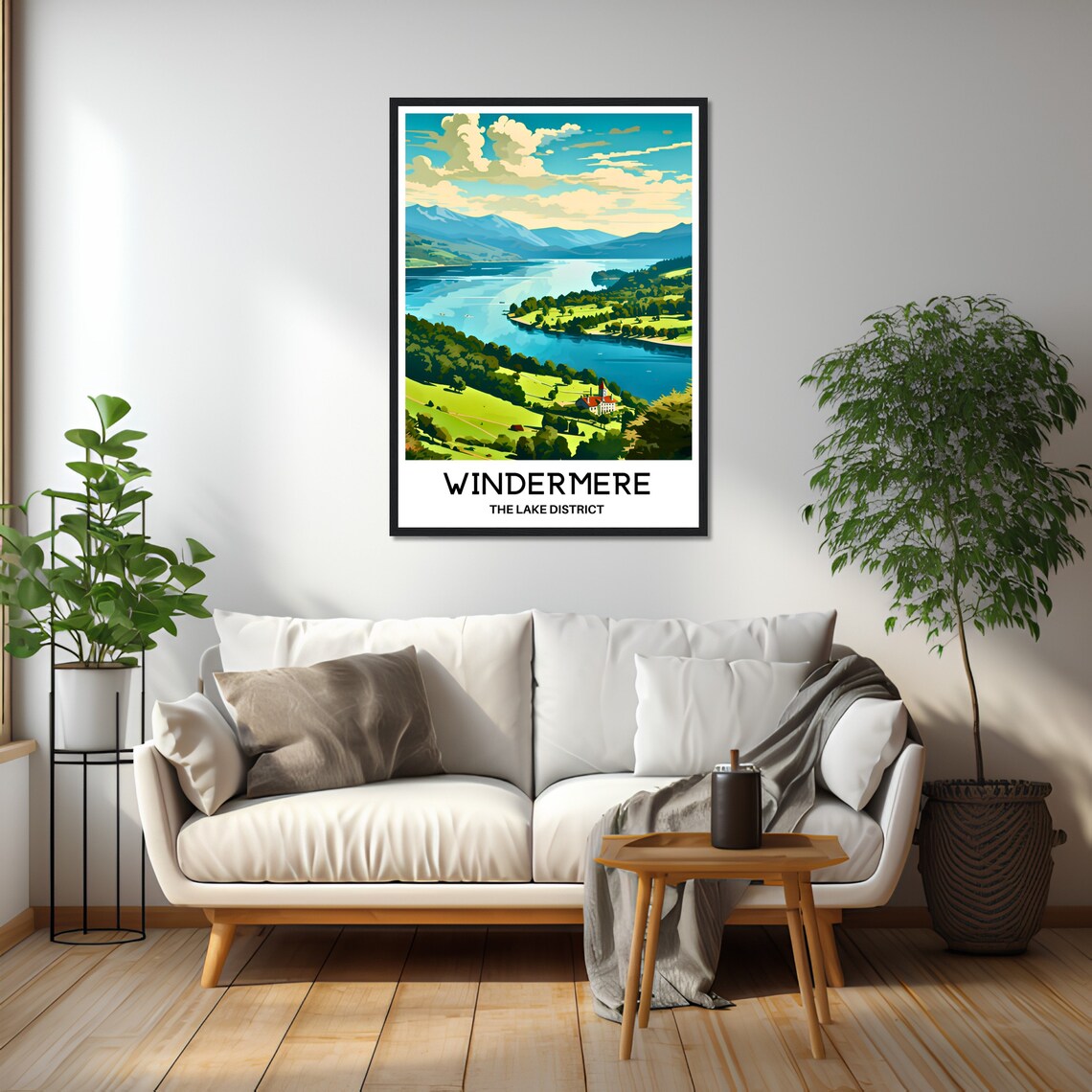 Lake Windermere Travel Poster, Lake District Art - Image 2