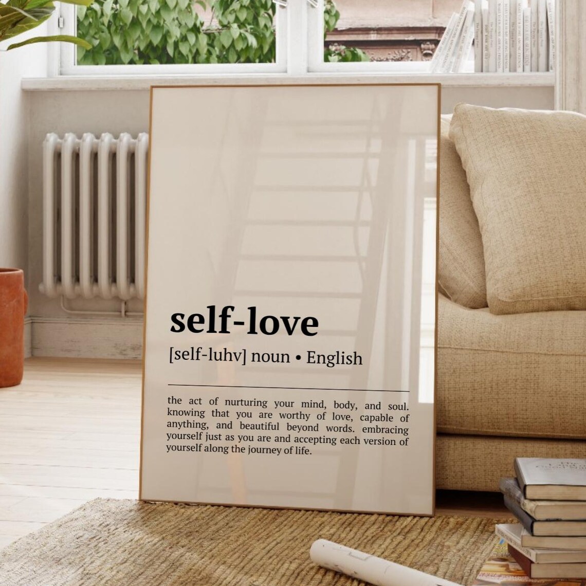 Self Love Dictionary Definition Minimalist Affirmation Typography Poster