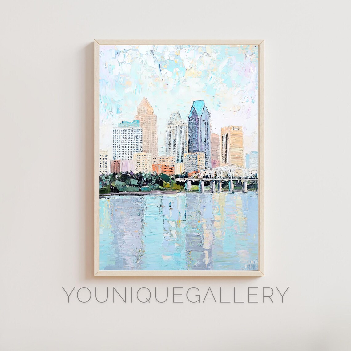 Louisville Kentucky Skyline Art Print, Modern Decor